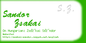 sandor zsakai business card